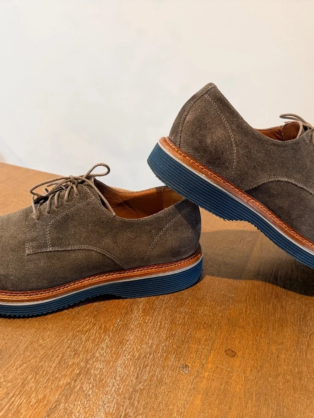Johnston Murphy Jenson Gray Suede Plain Toe Size 10